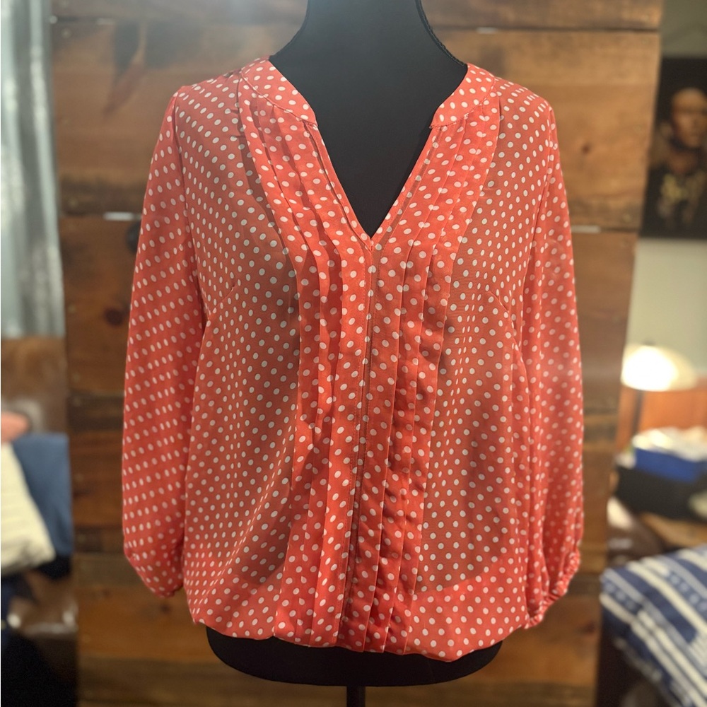 Alya Red Polka Dot Blouse